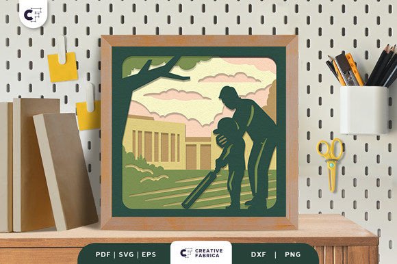 Download Father and Son Do Sport 3D Shadow Box - Premium Resources