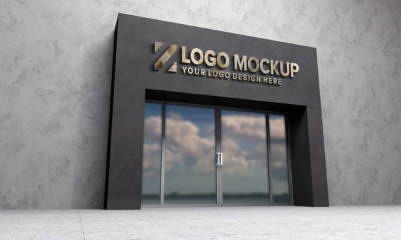 Download Golden Logo Mockup Store Sign Elegant - Golden logo mockup Collection