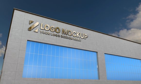 Download Golden Logo Mockup Sign Façade Building - Golden logo mockup Collection